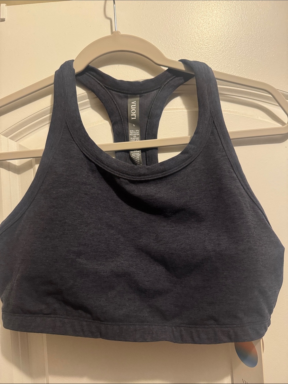 Vuori Navy High-Neck Racerback Bralette